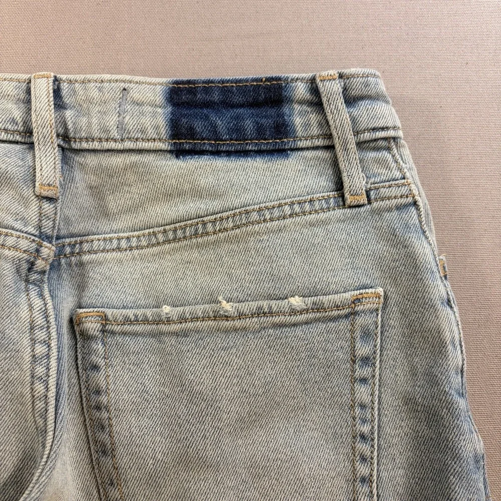 Hollister Ultra High Rise Dad Jeans 26 Plaid Patch Distressed Wide Leg Boho